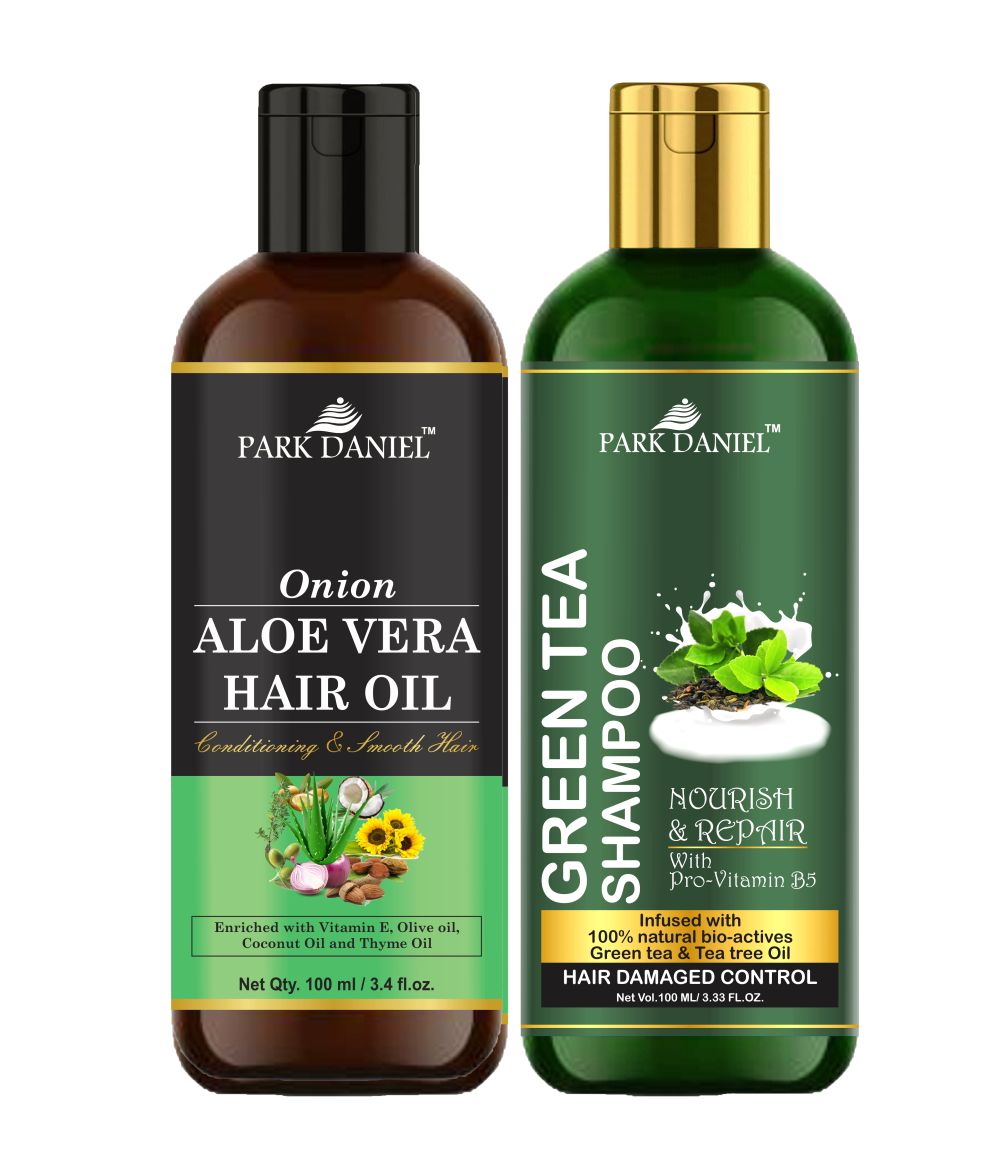 Park Daniel Aloe Vera Oil & Green Tea Shampoo Combo Pack Of 2 bottle of 100 ml(200 ml)