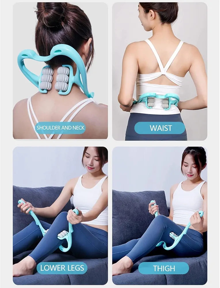 6 wheel dual pressure point cervical neck massager