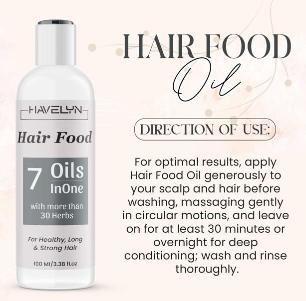 havelyn hair food oil for hair nourishing moisture 100ml(pack of 1)