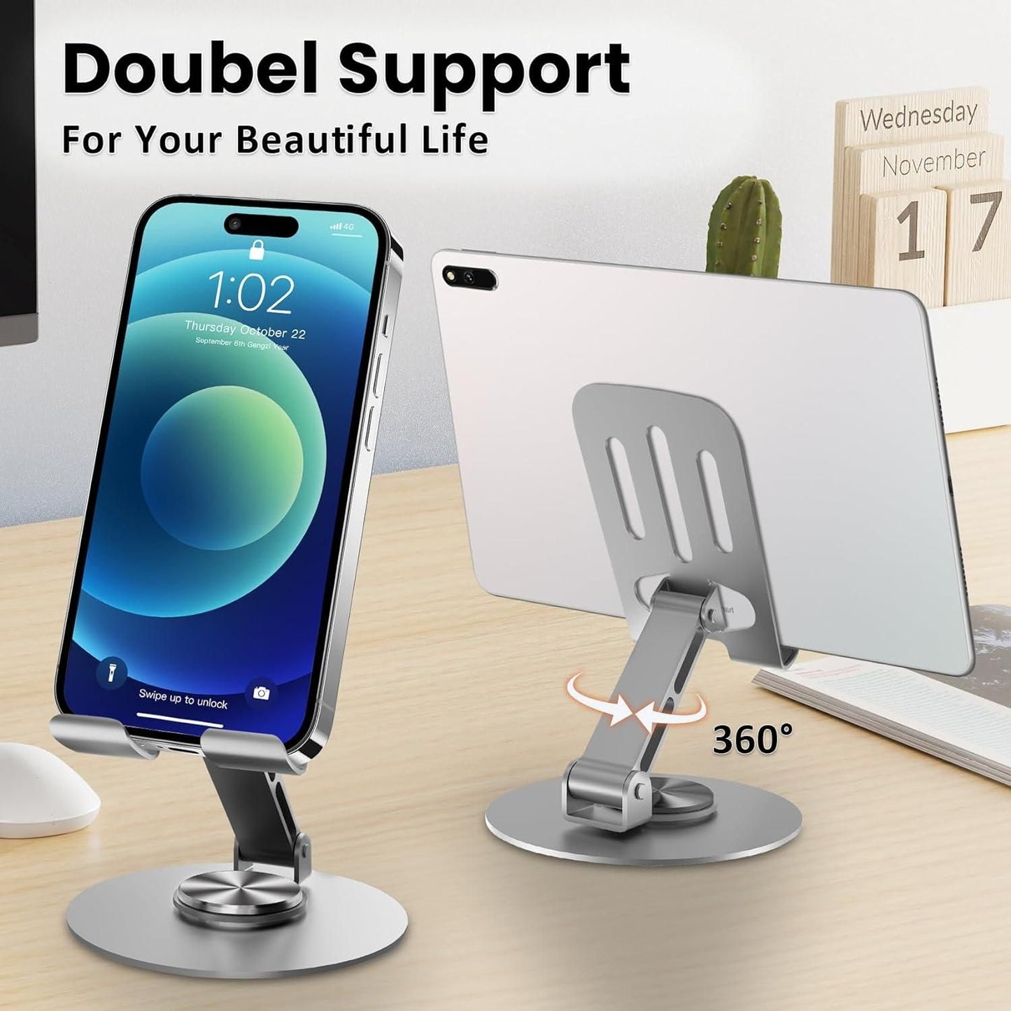 aluminium 360 rotatable phone/tablet stand