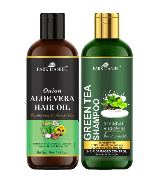 Park Daniel Aloe Vera Oil & Green Tea Shampoo Combo Pack Of 2 bottle of 100 ml(200 ml)