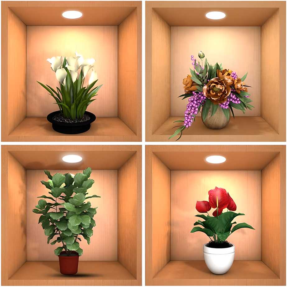 Green Plant Potted 3D Wall Stickers