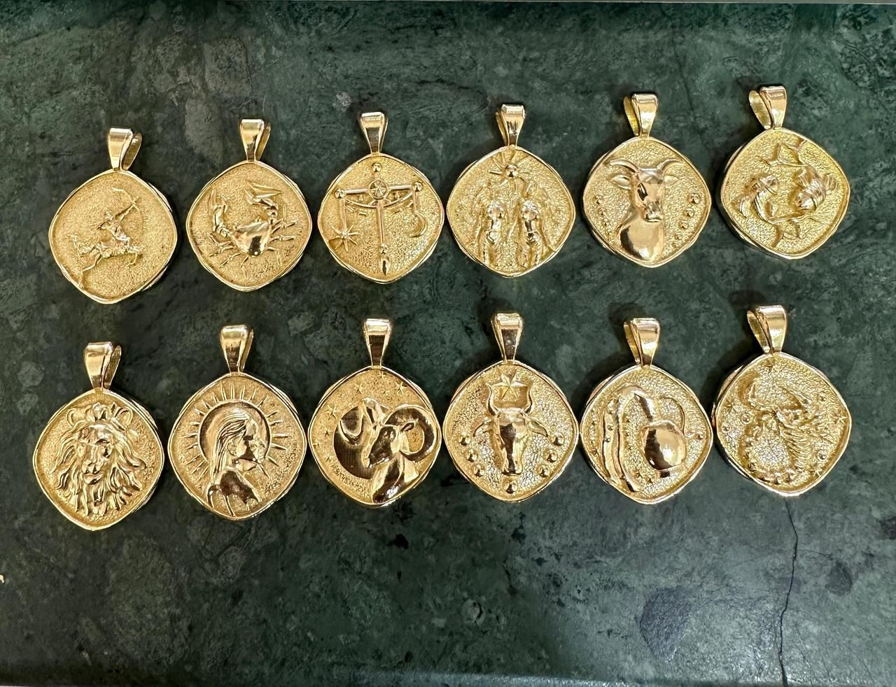 gold plated zodiac sign necklace