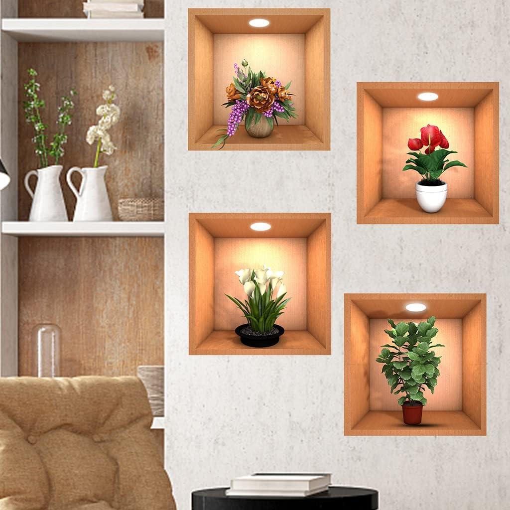 Green Plant Potted 3D Wall Stickers