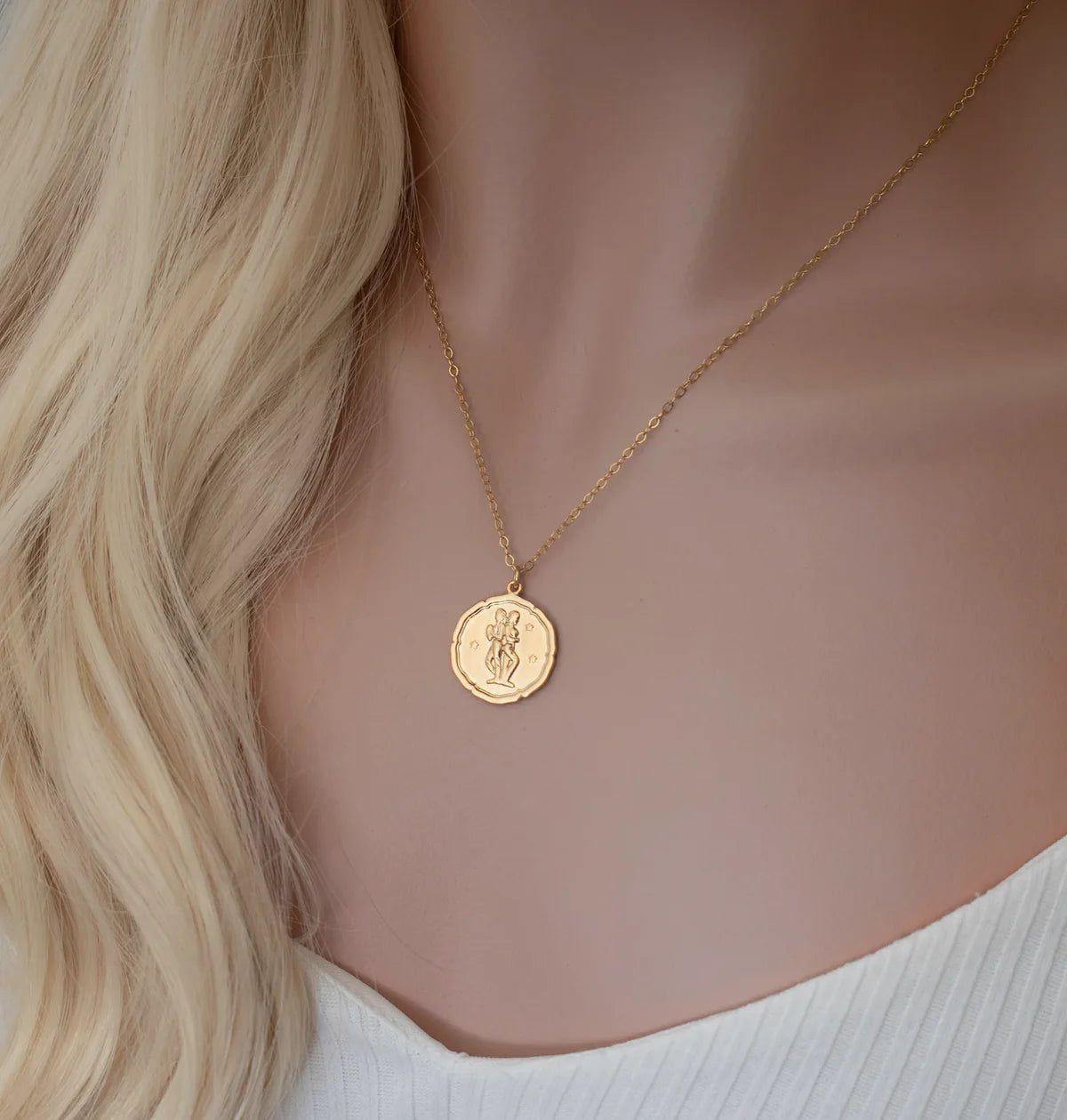 gold plated zodiac sign necklace