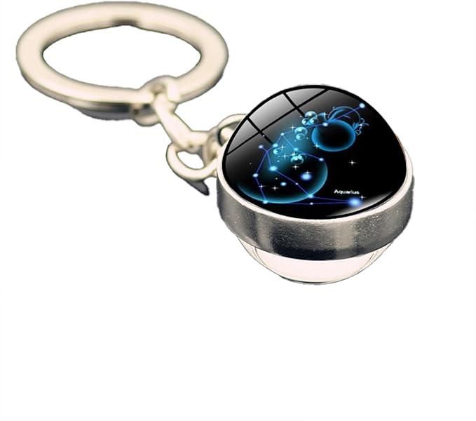 zodiac gemstone keychain