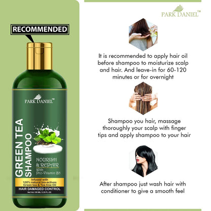Park Daniel Aloe Vera Oil & Green Tea Shampoo Combo Pack Of 2 bottle of 100 ml(200 ml)
