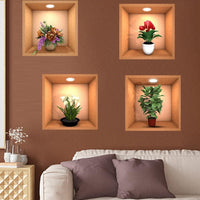 Green Plant Potted 3D Wall Stickers