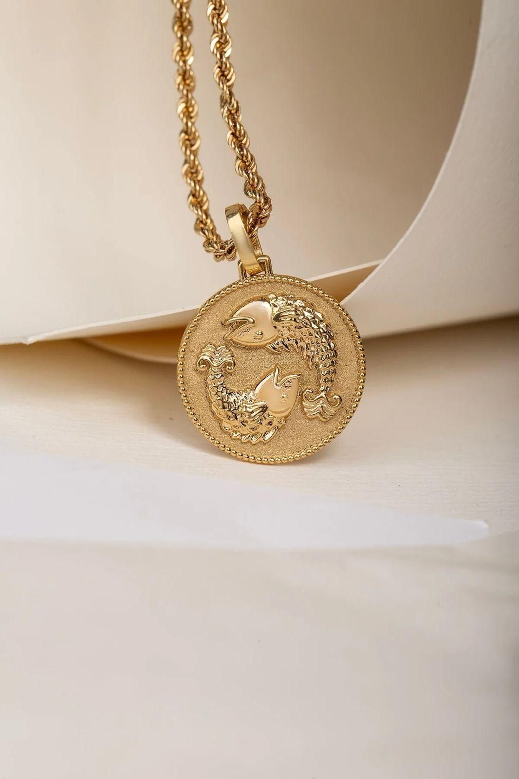 gold plated zodiac sign necklace