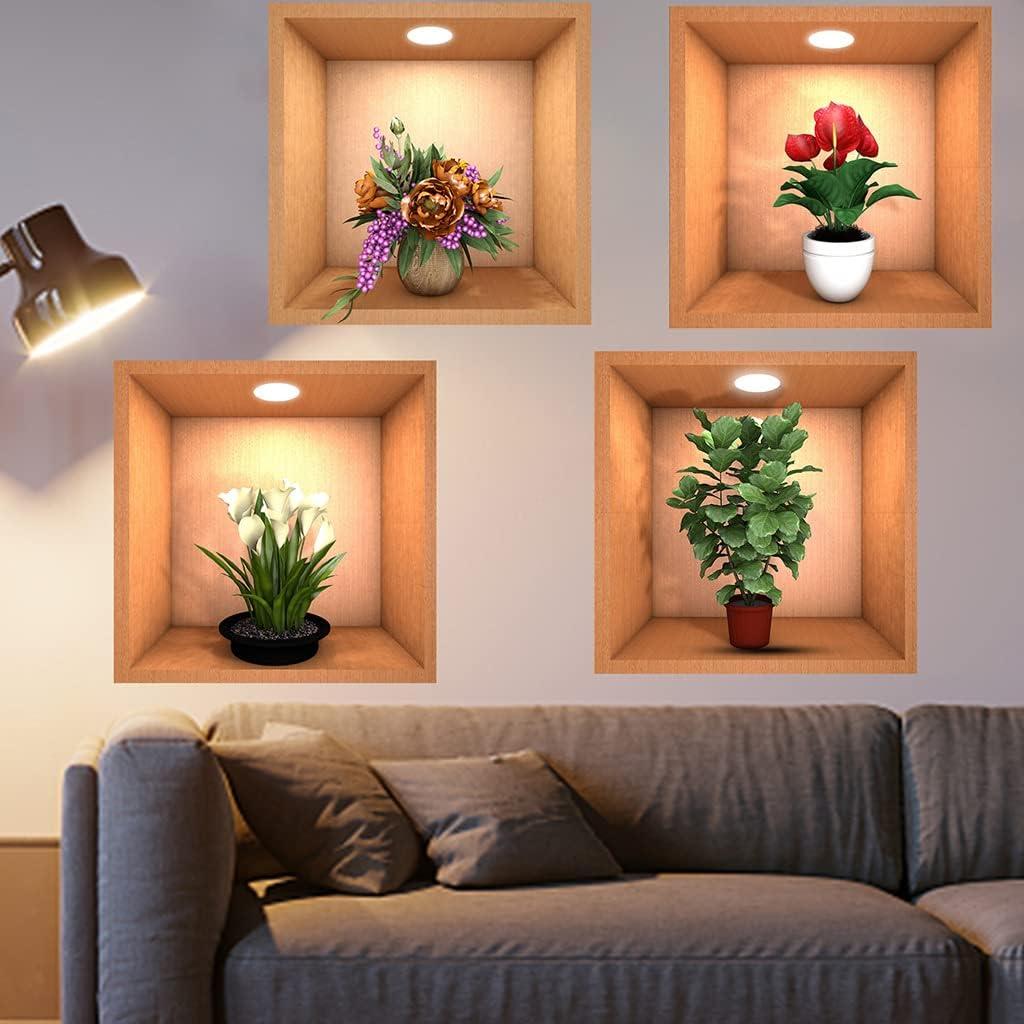 Green Plant Potted 3D Wall Stickers