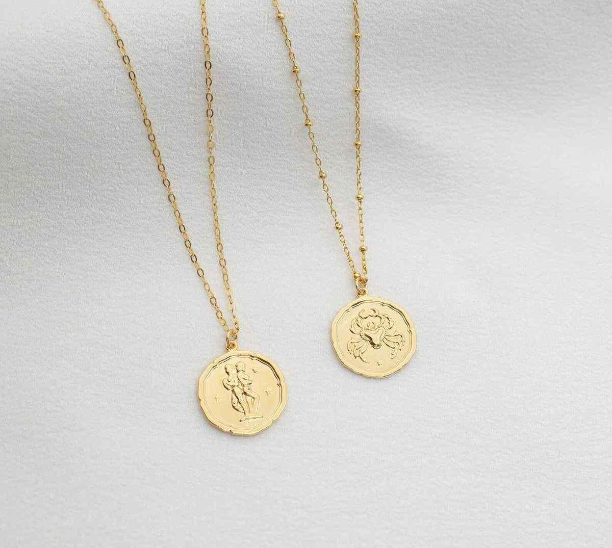 gold plated zodiac sign necklace