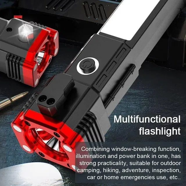 8 in 1 portable rechargeable torch led flashlight