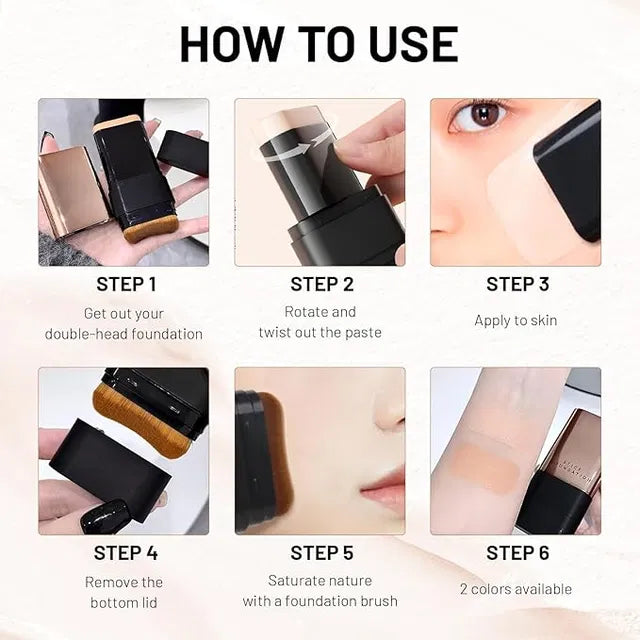 korean 2 in 1 glass skin foundation stick